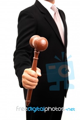 Wooden Justice Stock Photo