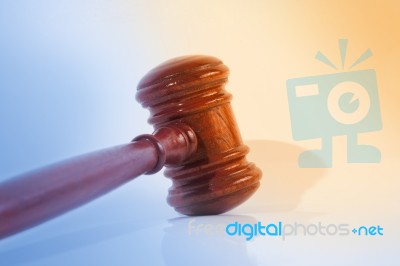 Wooden Justice Gavel Stock Photo