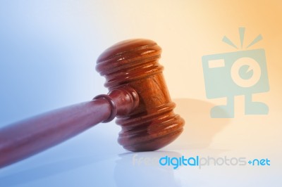 Wooden Justice Gavel Stock Photo