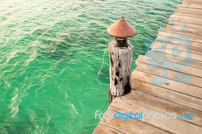 Wooden Lamp Stock Photo