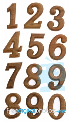 Wooden Numbers Stock Photo