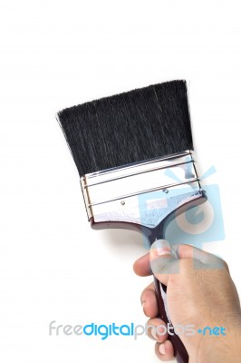 Wooden Paintbrush. Stock Photo