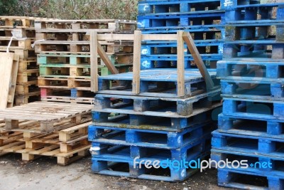 Wooden Pallets Stock Photo