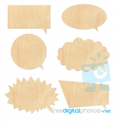 Wooden Speech Bubbles Icon Stock Photo