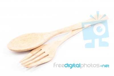 Wooden Spoon And Fork On White Background Stock Photo Wooden Spoon And Fork On White Background Stock Photo