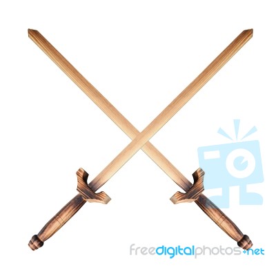 Wooden Sword Stock Photo