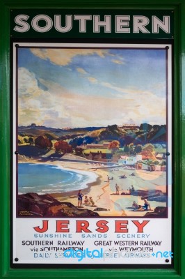 Woody Bay, Devon/uk - October 19 : Old Southern Railway Poster A… Stock Photo