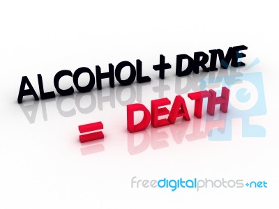 Words Meaning Death When You Drive And Drink Alcohol Stock Image