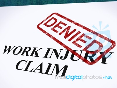 Work Injury Claim Denied Stamp Stock Image