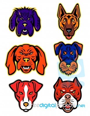 Working Dogs Mascot Collection Set Stock Image