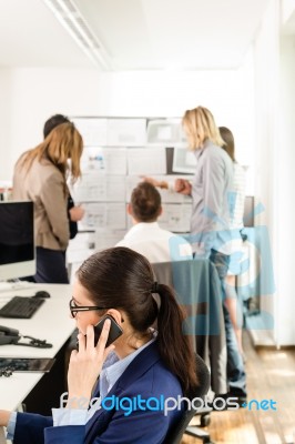 Working In A Modern Office Stock Photo