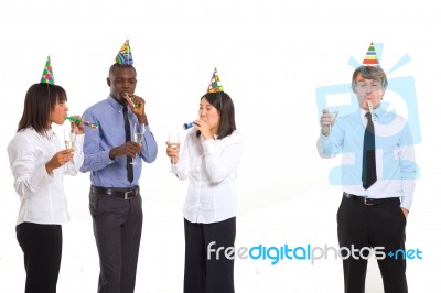 Working Team Celebrating Stock Photo