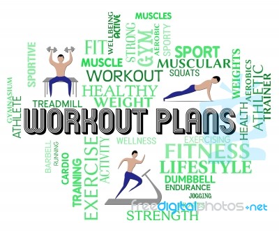 Workout Plans Means Get Fit Exercise Formula Stock Image