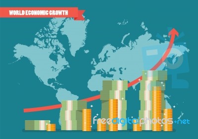 World Economic Growth Infographic Stock Image