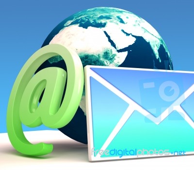 World Email Shows Contact Mailing Online Stock Image