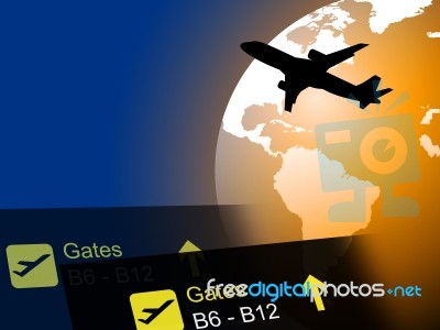World Flight Means Worldly Globalization And Flights Stock Image
