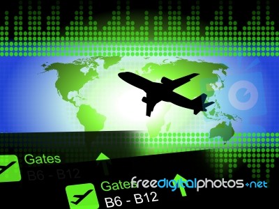 World Flight Shows Departure Aviation And Fly Stock Image
