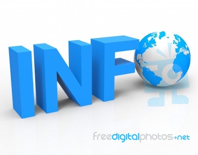 World Info Shows Knowledge Globalisation And Information Stock Image