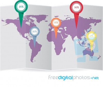 World Map Globe Info Graphic For Communication Concept Stock Image