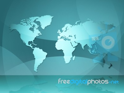 World Map Indicates Worldwide Geography And Continents Stock Image