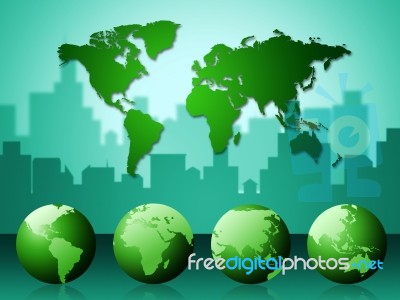 World Map Represents Geographical Continents And Template Stock Image