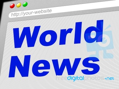 World News Indicates Newsletter Info And Globalize Stock Image