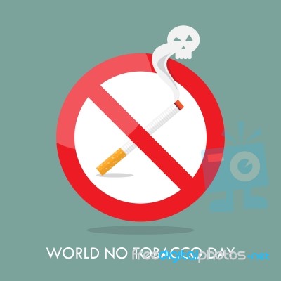 World No Tobacco Day Prohibition Sign Stock Image