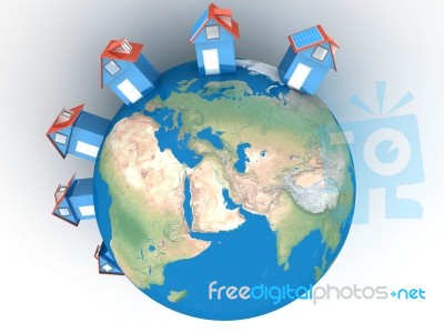 World Solar Panel Stock Image