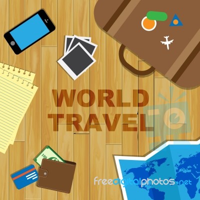 World Travel Shows Tours Journey And Planet Stock Image