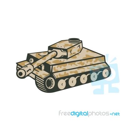 World War Two Panzer Tank Retro Stock Image