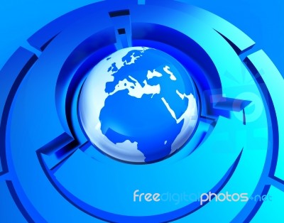 Worldwide Globe Represents Web Site And Earth Stock Image