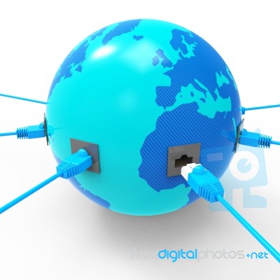 Worldwide Internet Represents Web Site And Connection Stock Image