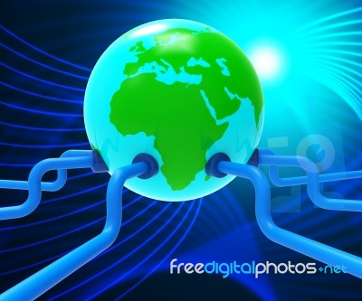 Worldwide Network Shows Global Communications And Computer Stock Image