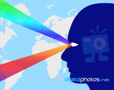 Worldwide Observation Indicates Surveillance Spying And Planet Stock Image