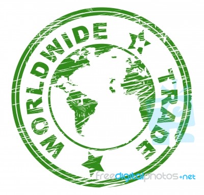 Worldwide Trade Indicates Import E-commerce And Globalise Stock Image
