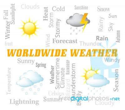 Worldwide Weather Represents Earth Forecast And Worldly Stock Image