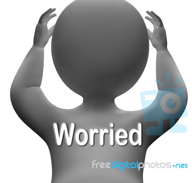 Worried Character Means Anxious Fearful Or Concerned Stock Image Worried Character Means Anxious Fearful Or Concerned Stock Image