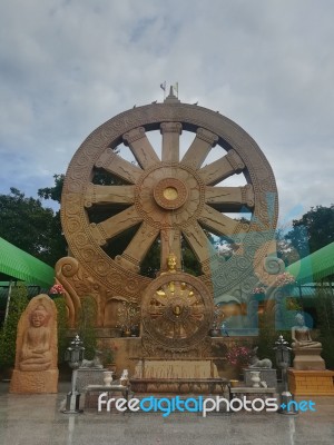 Worship Buddhist Pavilion Statue At Temple In Thailand  Stock Photo