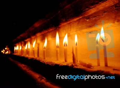 Worship Candles Stock Photo