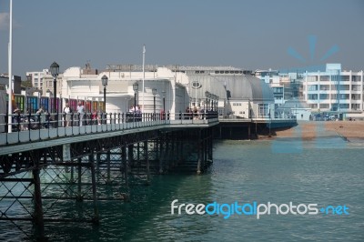 Worthing, West Sussex/uk - April 20 : View Of Worthing Pier In W… Stock Photo