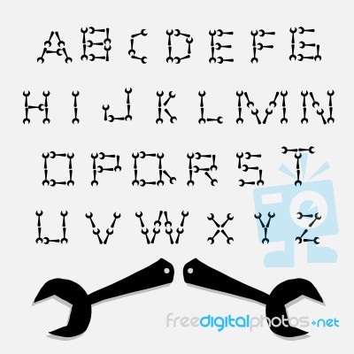 Wrench Font Stock Image