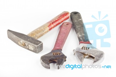 Wrenches And Hammer Stock Photo