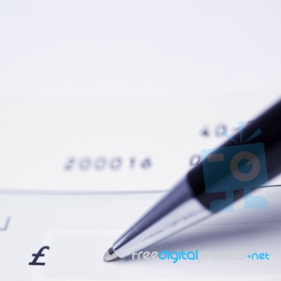 Writing A Cheque Stock Photo