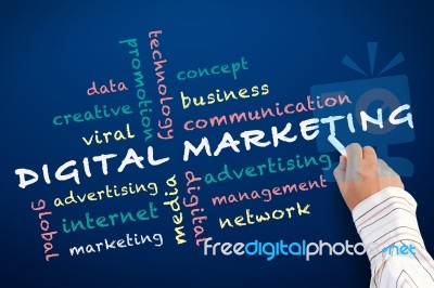 Writing Digital Marketing Stock Image
