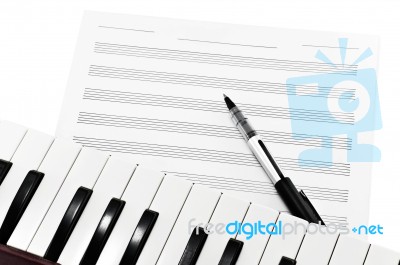 Writing Music Stock Photo