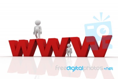 Www With 3d Men Stock Image