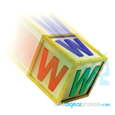 Www Wooden Block Shows Internet Online And Webpage Stock Image