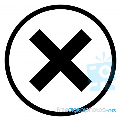 X-cross Rounded Icon -  Iconic Design Stock Image