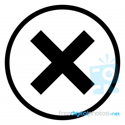 X-cross Rounded Icon -  Iconic Design Stock Image