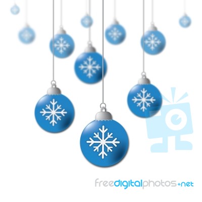 Xmas Balls Means Christmas Ornaments And Celebration Stock Image